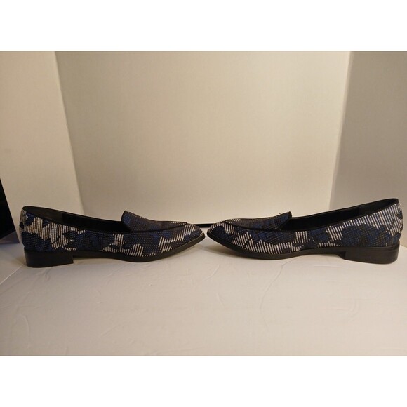 Sole Society 7.5 Winslow Navy Stripe Floral Jacquard Embroidery Loafer Pointed - Picture 3 of 16